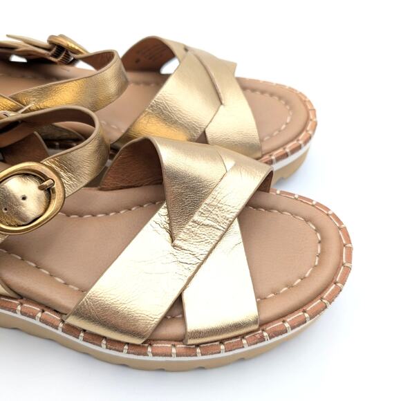 Söfft Ruthie Ankle Strap Platform Wedge Sandals Women's Gold Size US6M EU36.5 - Picture 10 of 12